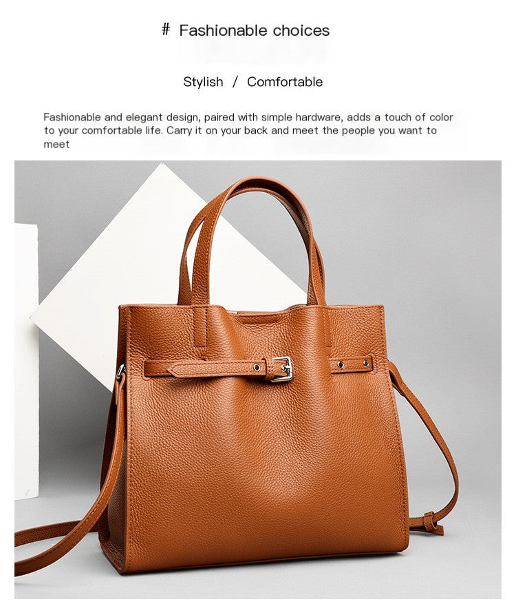 Large Leather Tote Handbag