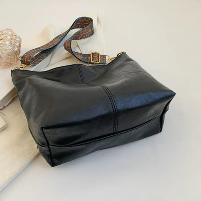 Lässige Schultertasche aus PU-Kunstleder