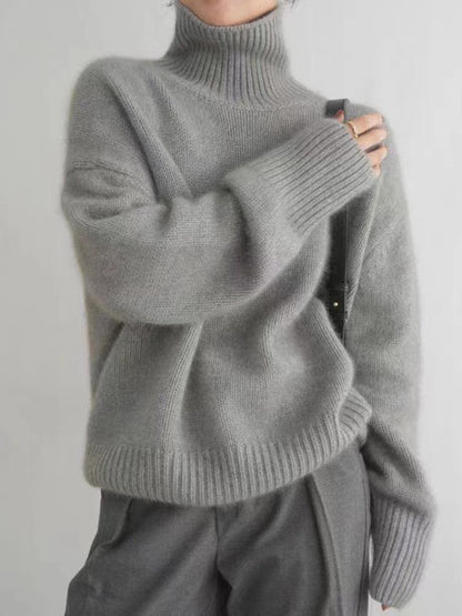 Soft Cashmere-Feel Turtleneck Sweater “Rosalie”
