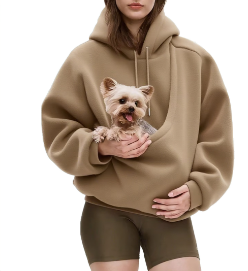 Fleece-Hoodie mit Haustier-Tasche „Marta“