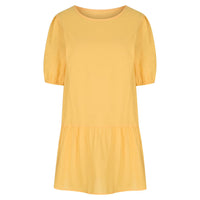 Ladies short sleeve cotton linen dress - detail