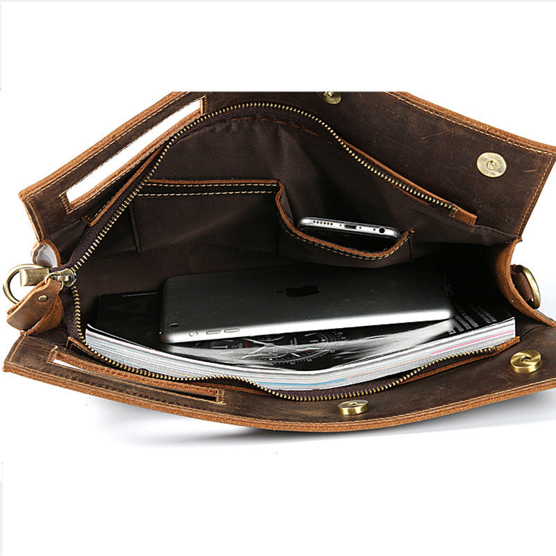 Men's Crazy Horse Leather Portfolio Bag