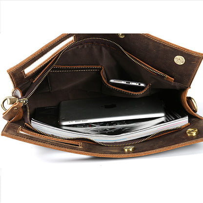 Men's Crazy Horse Leather Portfolio Bag
