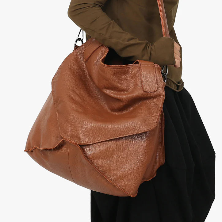 Large Capacity Leather Bucket Bag
