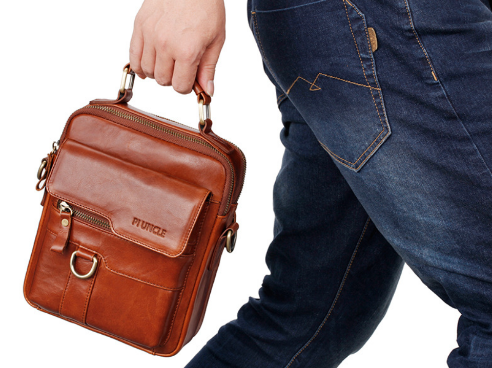 Men's Leather Shoulder Messenger Bag