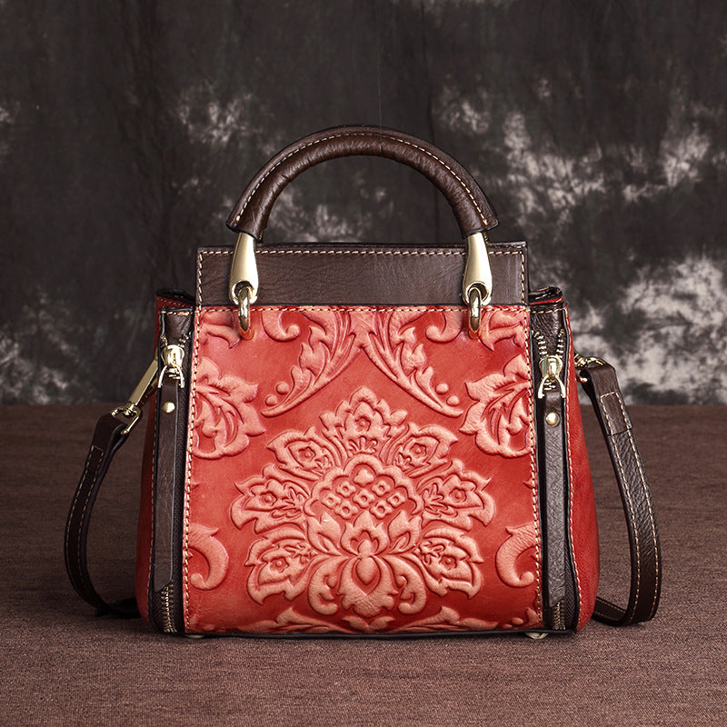 New Vintage Genuine Leather Women's Handbag - Large Capacity