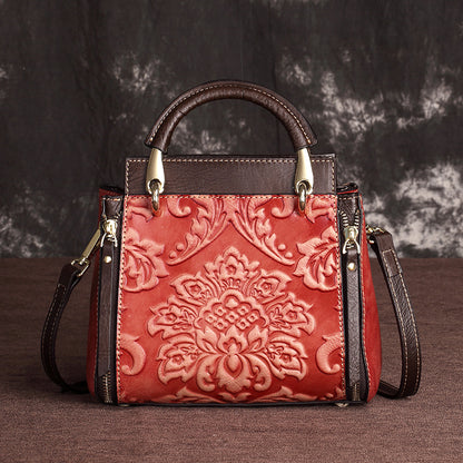 New Vintage Genuine Leather Women's Handbag - Large Capacity
