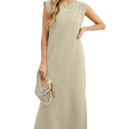 Summer Sleeveless Pocket Maxi Dress