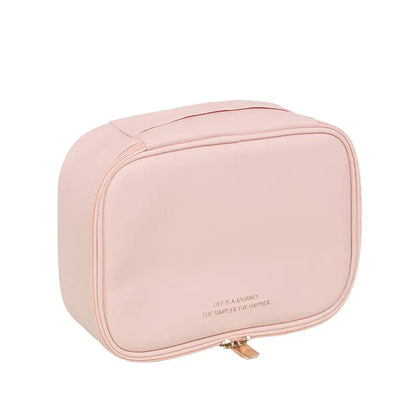2-Piece Faux Leather (PU) Travel Makeup Bag Set