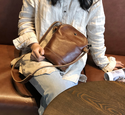 Vintage Handmade Leather Crossbody Bag