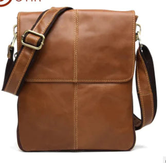 Genuine Leather Men's Shoulder Crossbody Bag (Vintage)