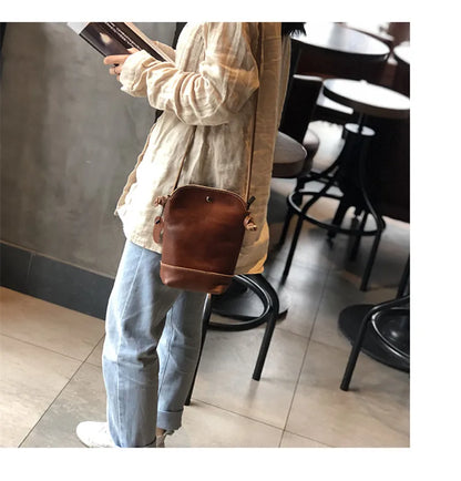 Vintage Handmade Leather Crossbody Bag