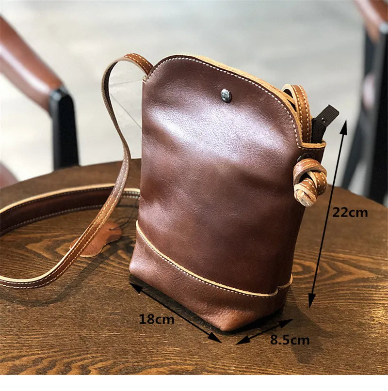 Vintage Handmade Leather Crossbody Bag