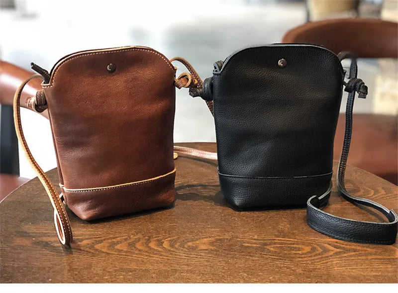 Vintage Handmade Leather Crossbody Bag