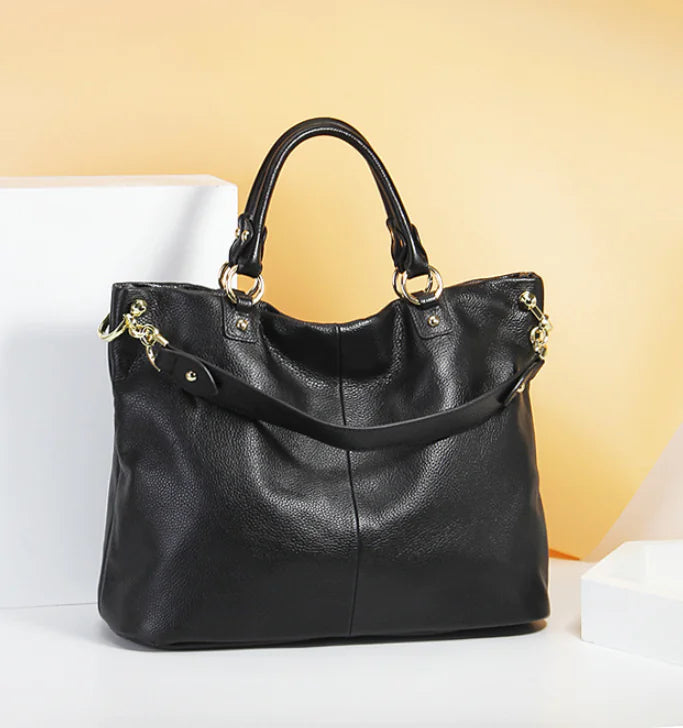Leather Tote Bag for Women - Shoulder and Crossbody