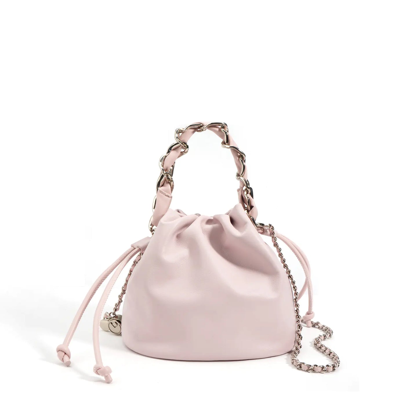 Women's Leather Drawstring Crossbody Bucket Bag