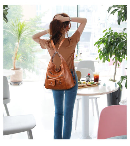 Wandelbare Hobo-Rucksacktasche aus PU-Kunstleder