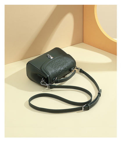 Croc-Embossed Leather Top-Handle Bag