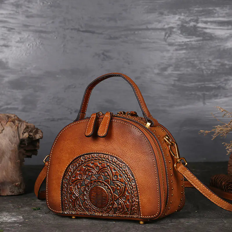 Multifunctional Vintage Leather Crossbody Tote Bag
