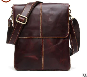 Genuine Leather Men's Shoulder Crossbody Bag (Vintage)