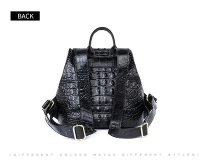 Rucksack aus Leder in Kroko-Optik