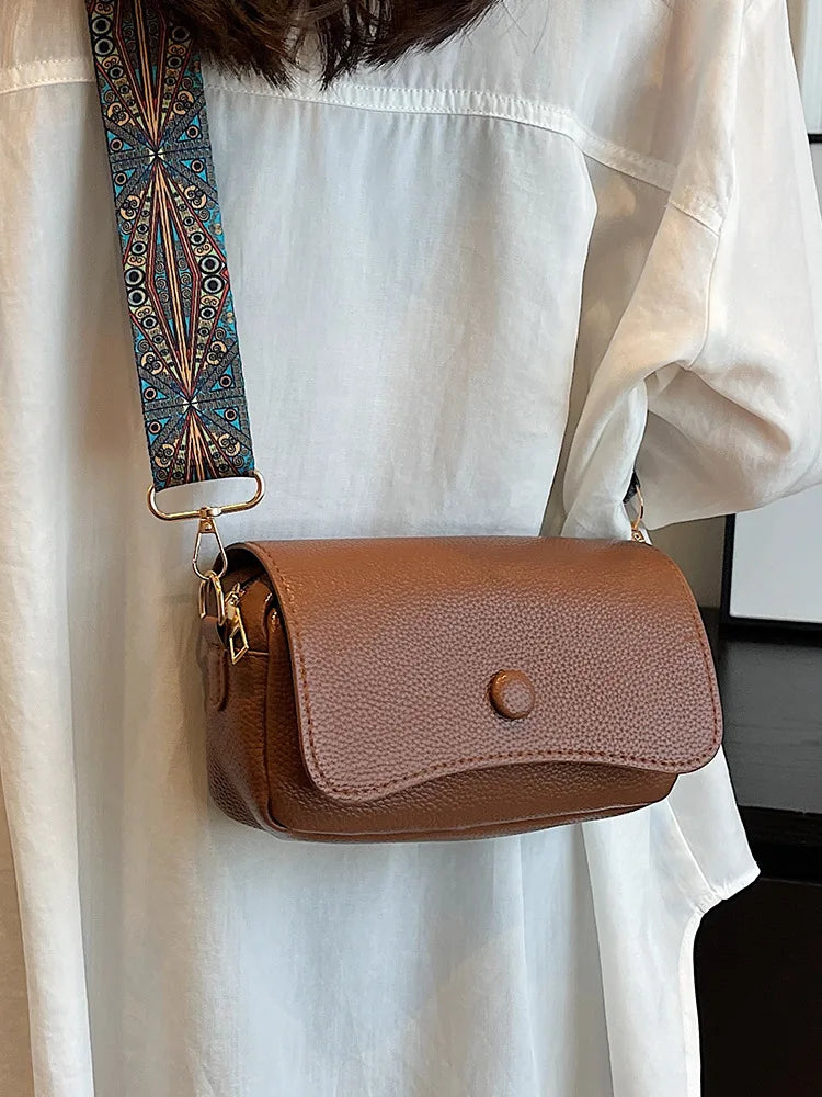 Leather Flap Crossbody Bag