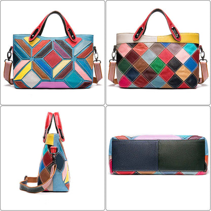 2020 New Women's Genuine Leather Bucket Tote Bag