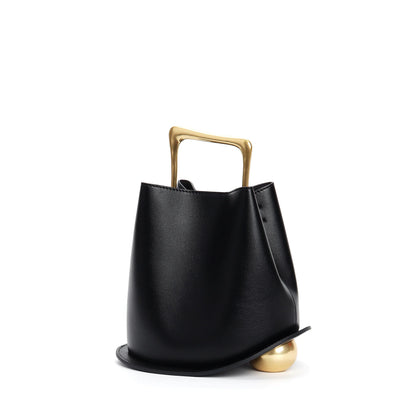 Women's Cowhide Leather Bucket Bag