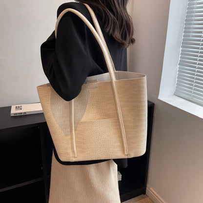 Shopper in Kroko-Optik aus PU-Kunstleder mit Etui