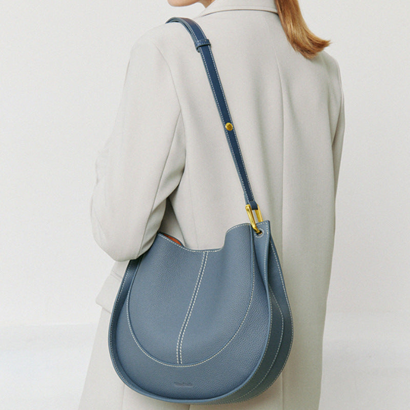 Half-Moon Leather Shoulder Bag