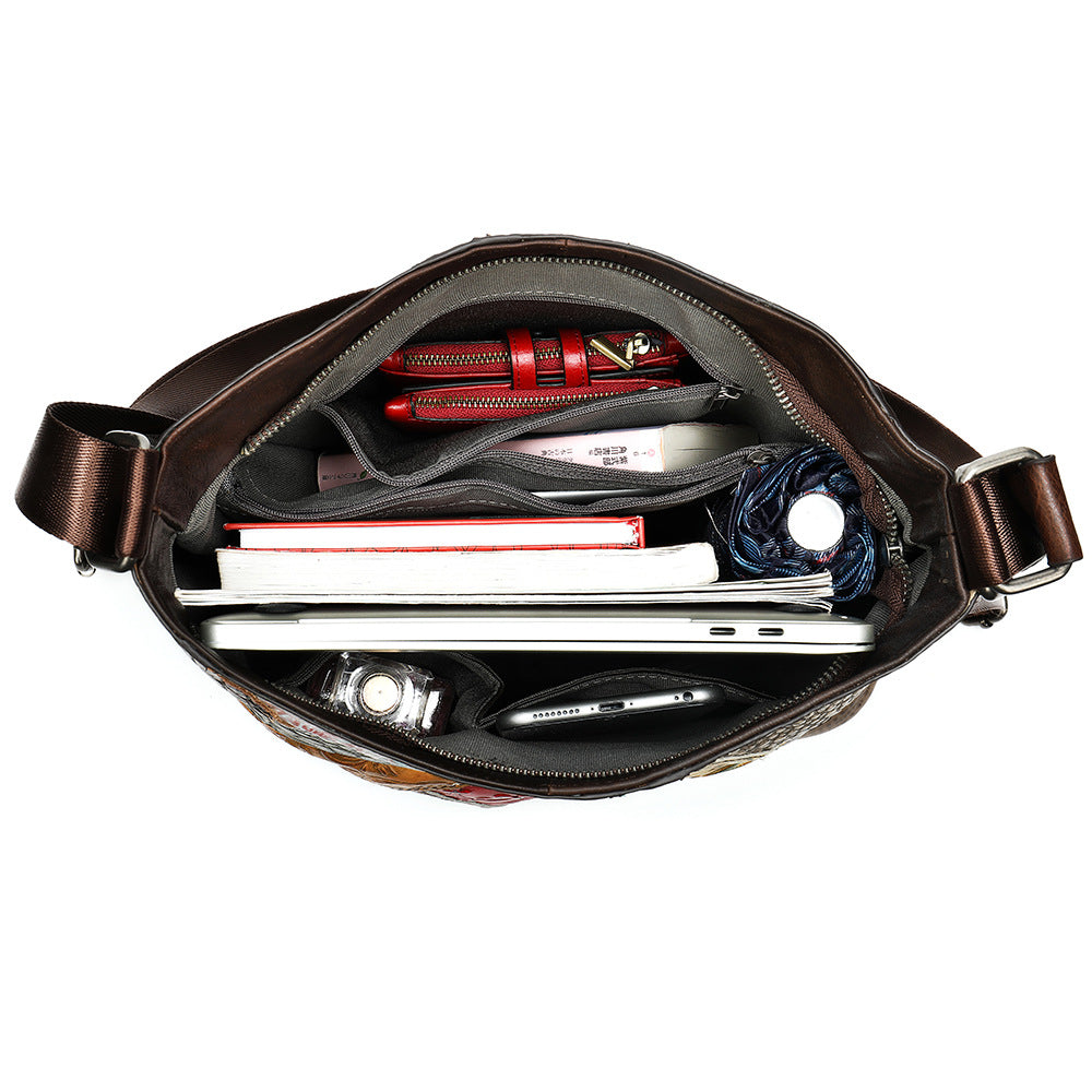 Patchwork Leather Convertible Shoulder Bag