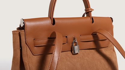 Retro Canvas & Leather Shoulder Bag
