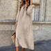 Leinen-Maxikleid mit V-Ausschnitt „Marlene