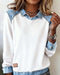 Denim-Collar Knit Pullover “Noemi”