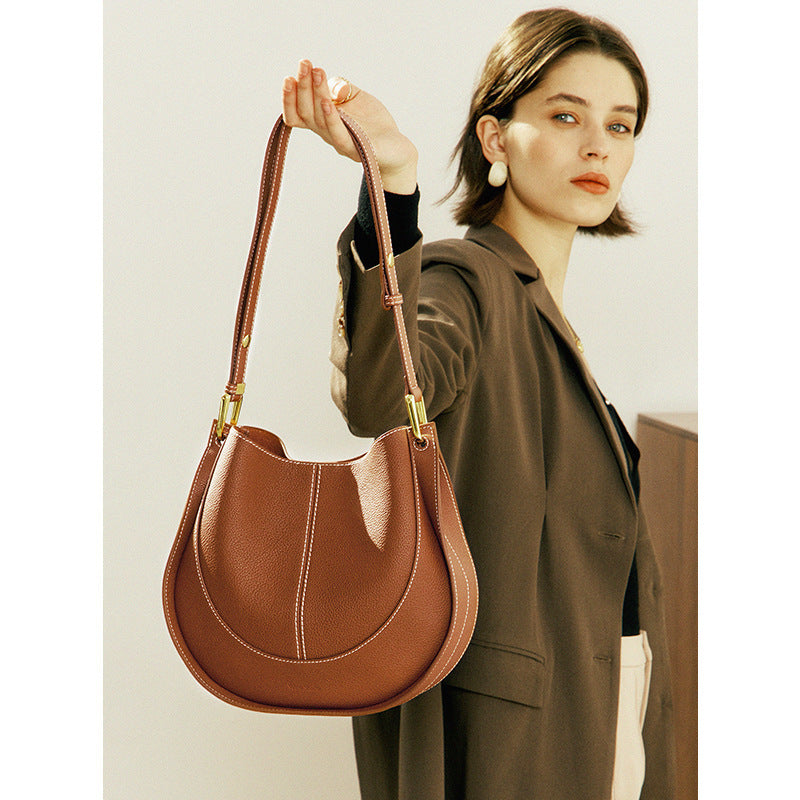 Half-Moon Leather Shoulder Bag