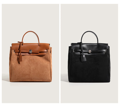 Retro Canvas & Leather Shoulder Bag
