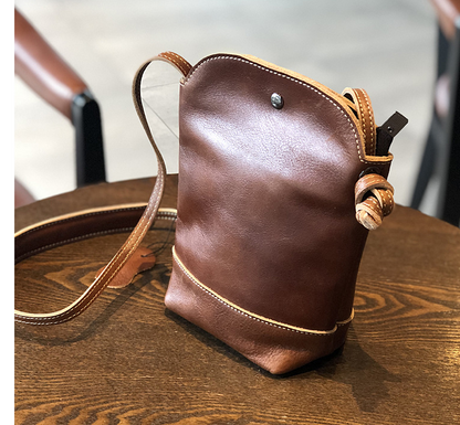 Vintage Handmade Leather Crossbody Bag