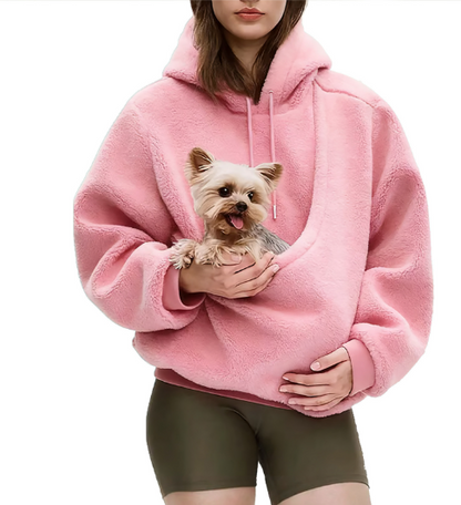 Fleece-Hoodie mit Haustier-Tasche „Marta“