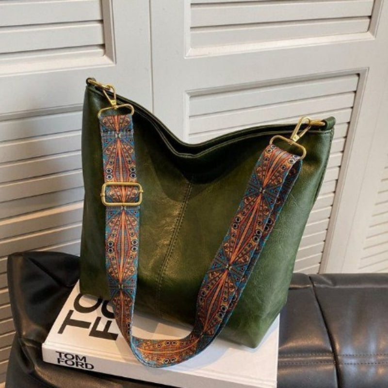 Lässige Schultertasche aus PU-Kunstleder