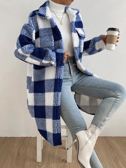 Long Plaid Teddy Shacket “Tilda”