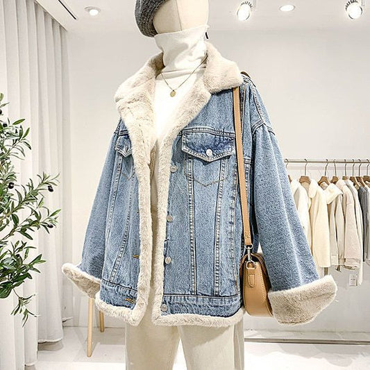 Jeansjacke mit Teddyfutter „Meilin“
