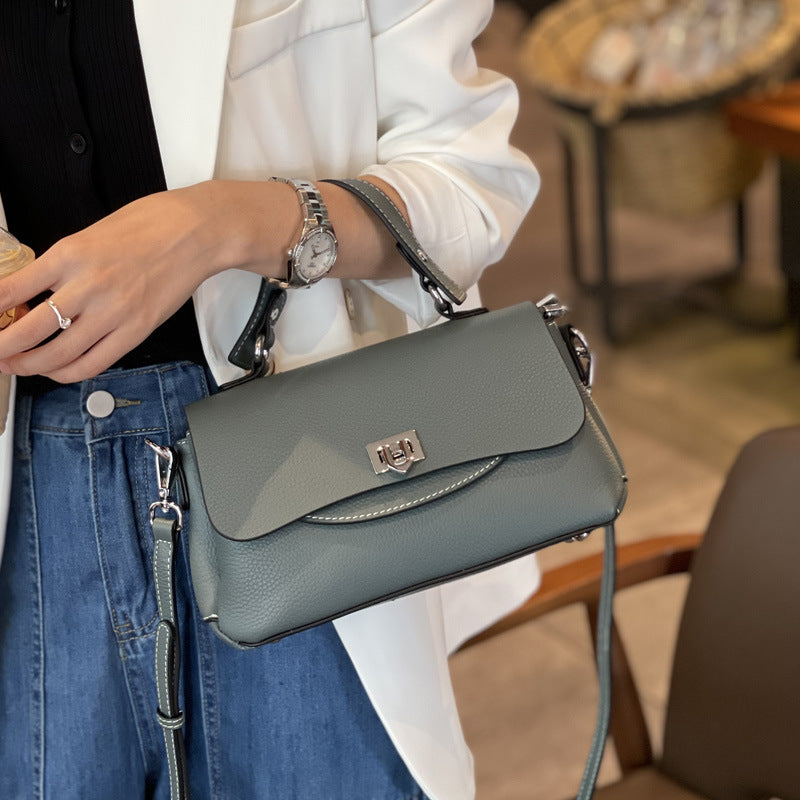 Soft Leather Top-Handle Crossbody Bag