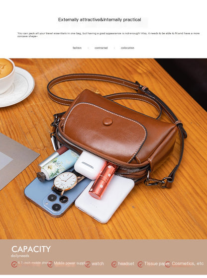 Retro Leather Mini Crossbody Bag