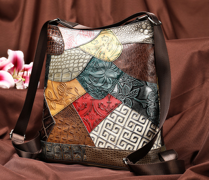 Patchwork Leather Convertible Shoulder Bag