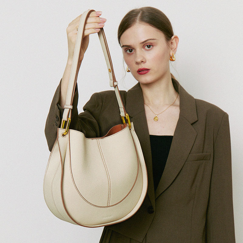 Half-Moon Leather Shoulder Bag
