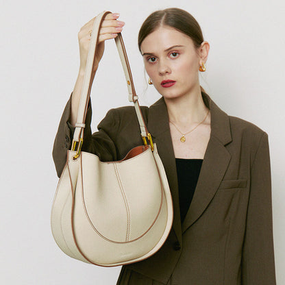 Half-Moon Leather Shoulder Bag
