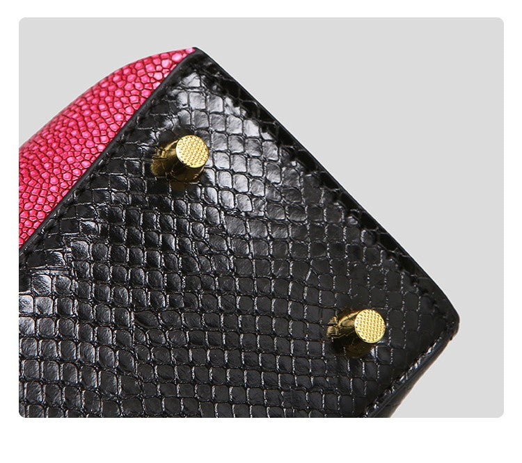 Structured Leather Top-Handle Bag