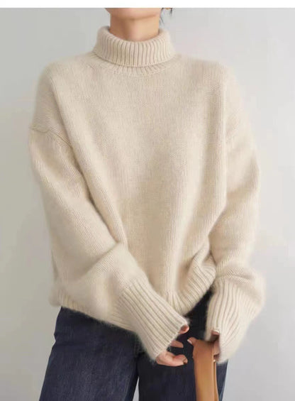 Soft Cashmere-Feel Turtleneck Sweater “Rosalie”