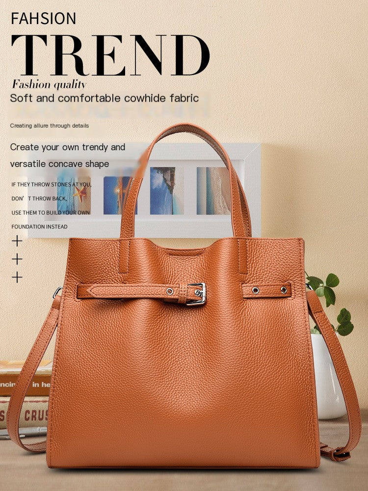 Large Leather Tote Handbag