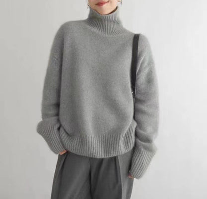 Soft Cashmere-Feel Turtleneck Sweater “Rosalie”